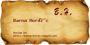Barna Horác névjegykártya