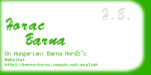 horac barna business card